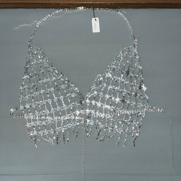 Natasha Rhinestone Bralette Size S - Picture 2 of 3